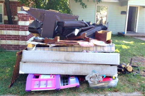 Bulk waste collection piled up large items
