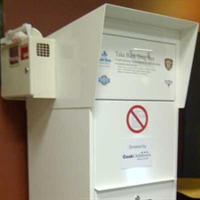 Drug take back kiosk drop-off