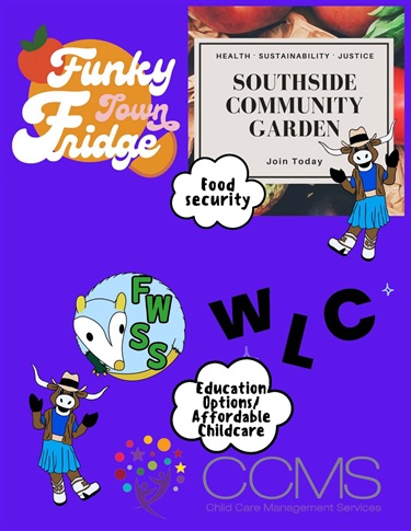 Molly - Southside Community Garden, Funky Town Fridge,  food security and FWSS, WLC CCMS Education Options/Affordable Childcare