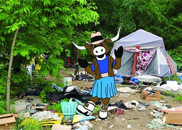 Molly showing trash, debris and homelessness