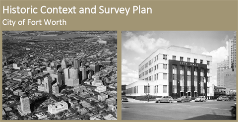 Historic Context and Survey Plan images of historic Fort Worth