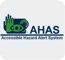 Accessible hazard alert icon for hearing or visual impairments