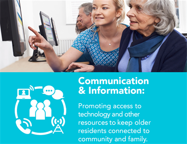 Promoting access to technology and other resources to keep older residents connected to community and family.