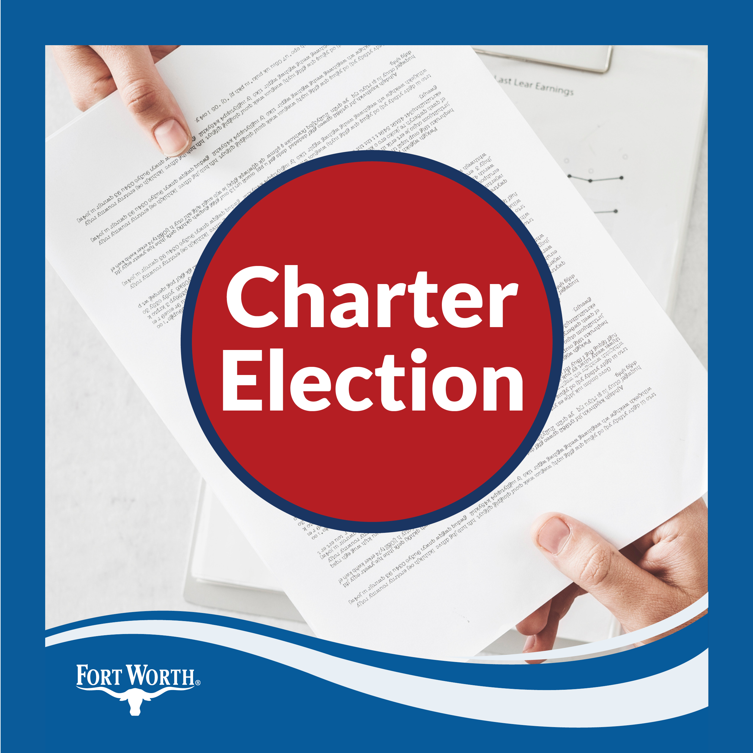 2022 Charter Election graphic hands holding documents