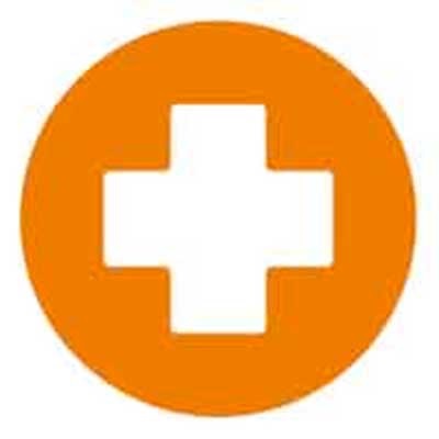 Medical cross for safety icon