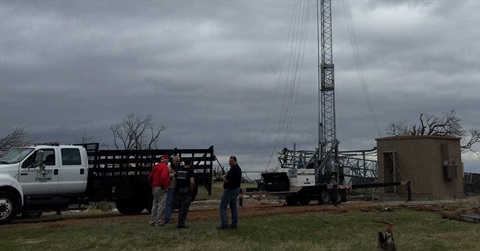 Fort Worth Wireless Communications and its tower on wheels were deployed to Parker County when a tornado destroyed a radio tower used by Parker County Sheriff.