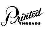 Black printed threads logo