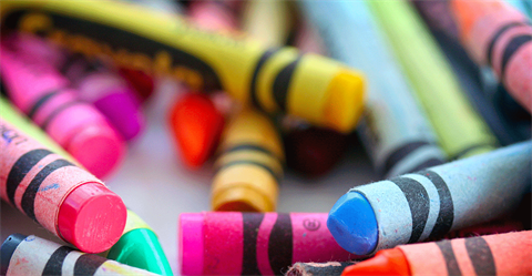 colorful crayons on a surface