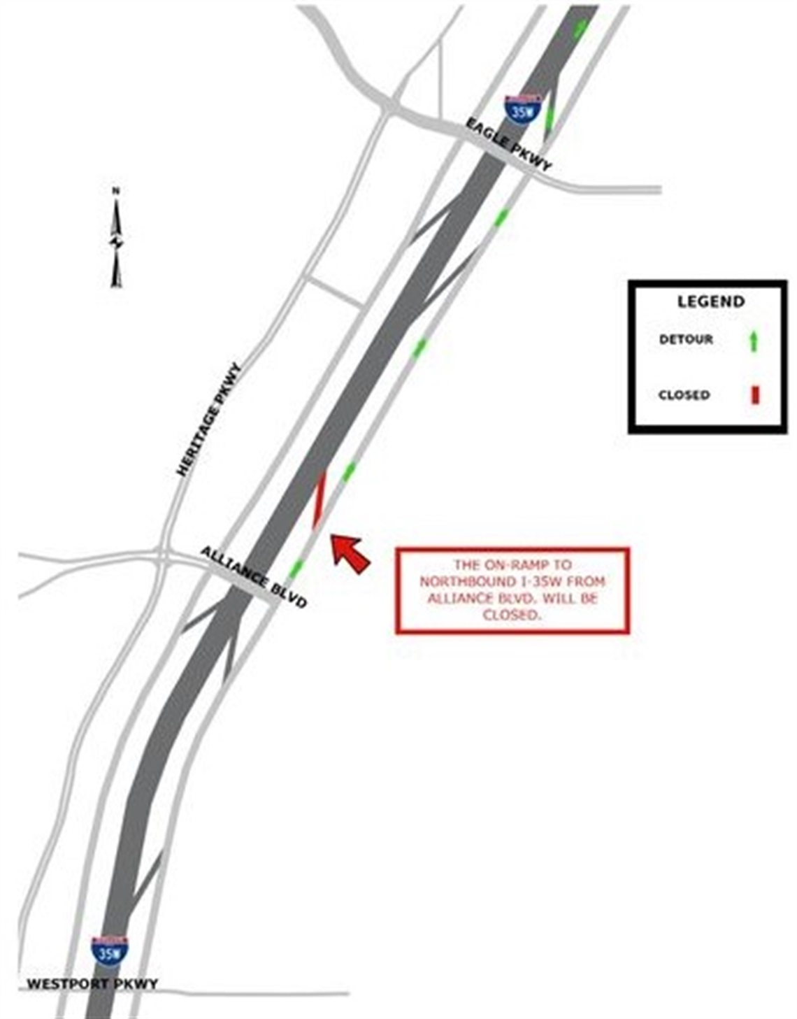 Northbound I-35W on-ramp to close at Alliance - City of Fort Worth