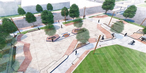 a rendering of the plaza