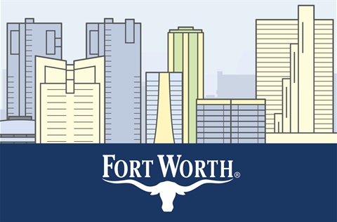 a graphic of the city logo and skyline