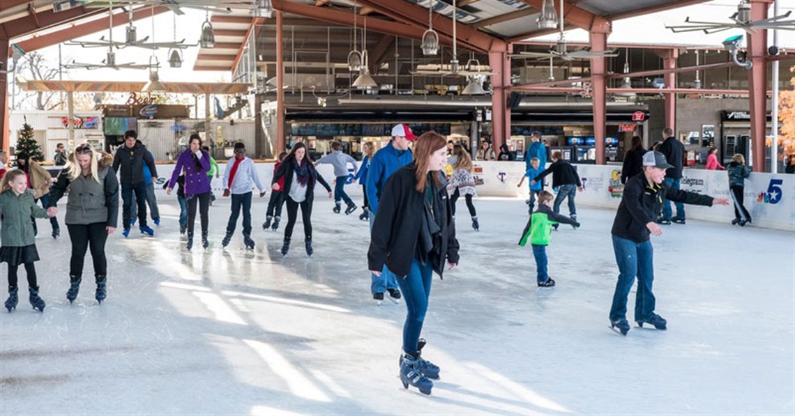 skating on an ice rink