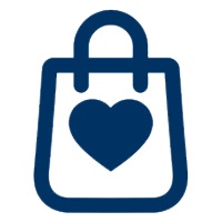 Shopping bag with heart icon