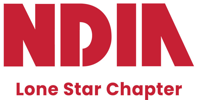 Logo of the National Defense Industrial Association - Lone Star Chapter, in red