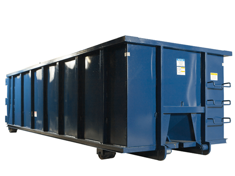 blue roll-off container