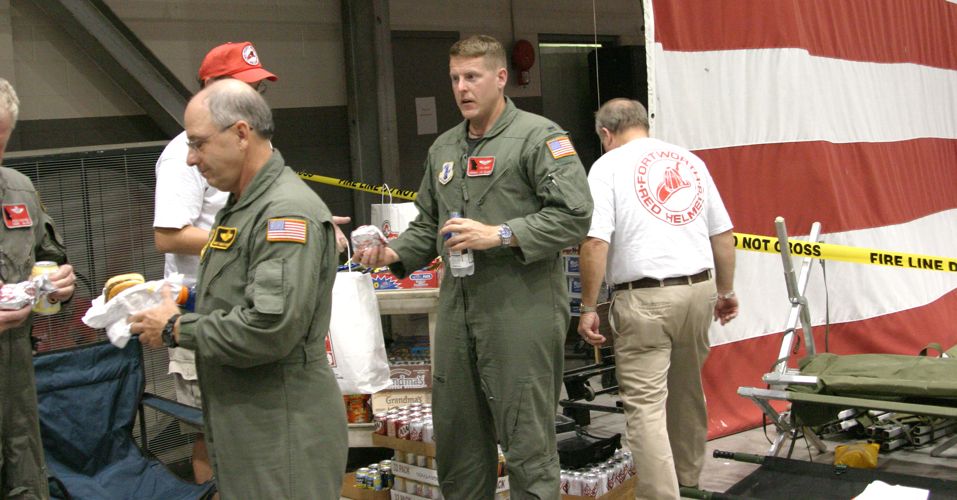 red helmets