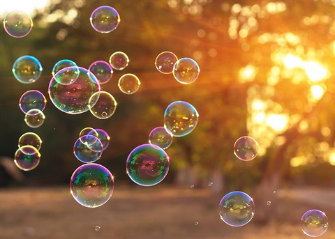 a photo of bubbles outdoors