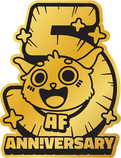 Gold Anime Frontier 5-Year Anniversary Logo