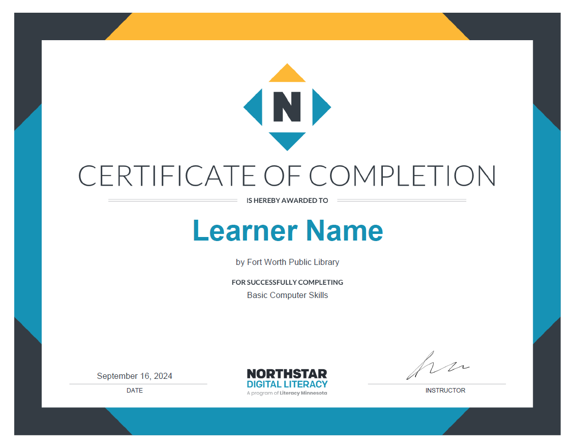 draft northstar certificate