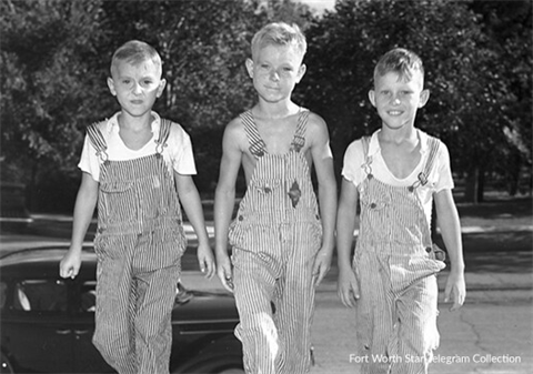 a photo of three boys heading into the new Boys Club of Fort Worth building in 1937.