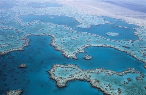aerial view of Great Barrier Reef