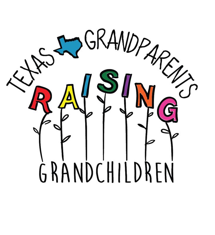 Texas Grandparents Raising Grandchildren logo. The text is black. The word 