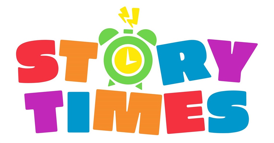 story time graphic with clock