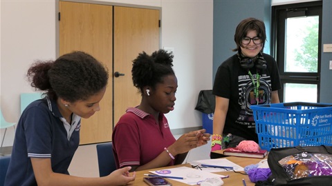 Teens participating in the Library's Teen DIY program