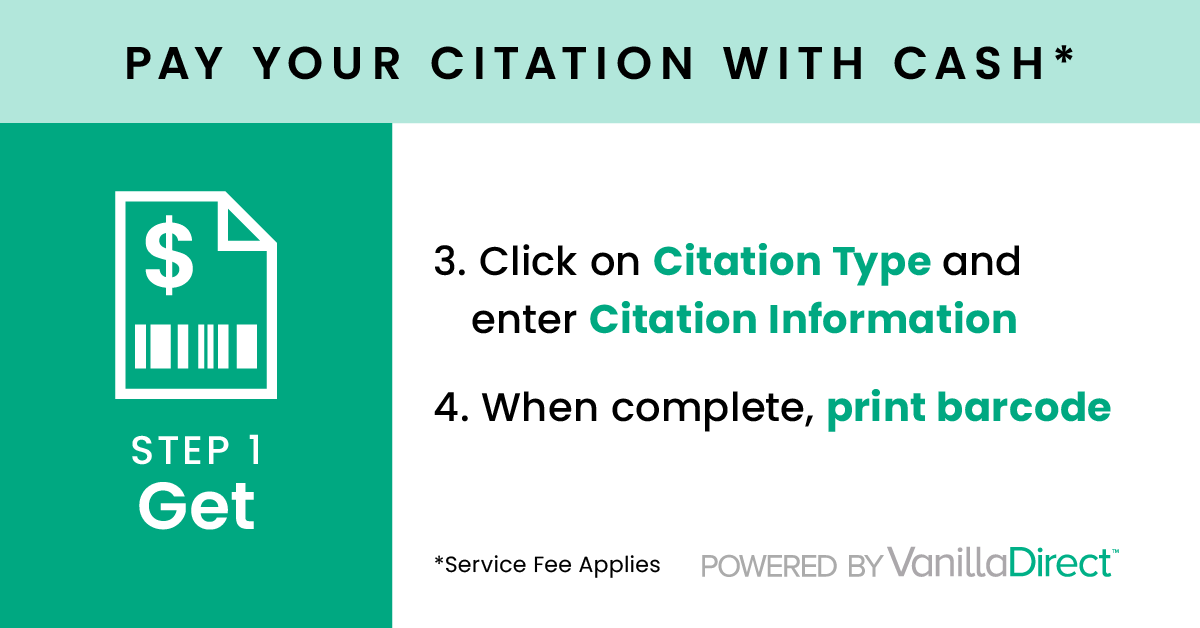 Vanilla Direct Pay Step 1 continued - Paying for a citation