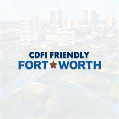 a graphic that says CDFI Friendly Fort Worth