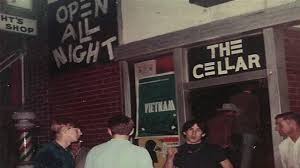 crowd outside cellar