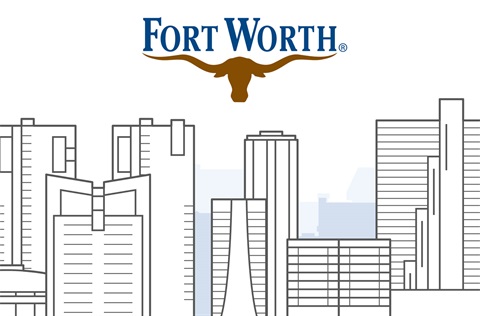 a graphic of the city logo with the outline of the skyline