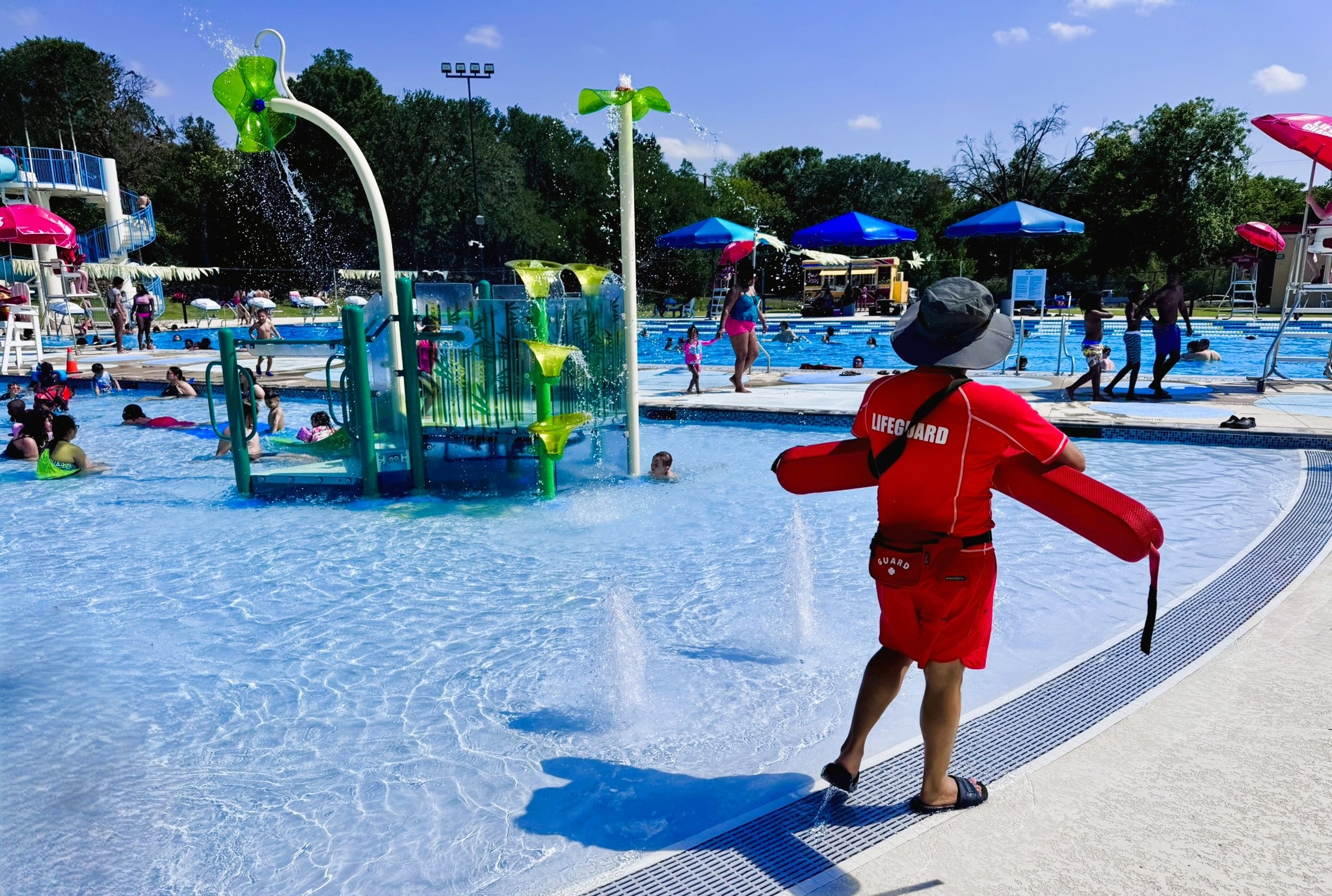 Photograph of a lifeguard at Forest Park Pool