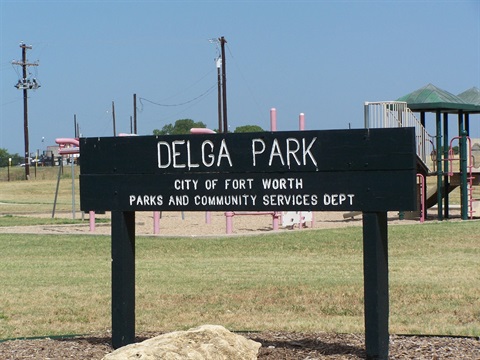 Delga Park Sign