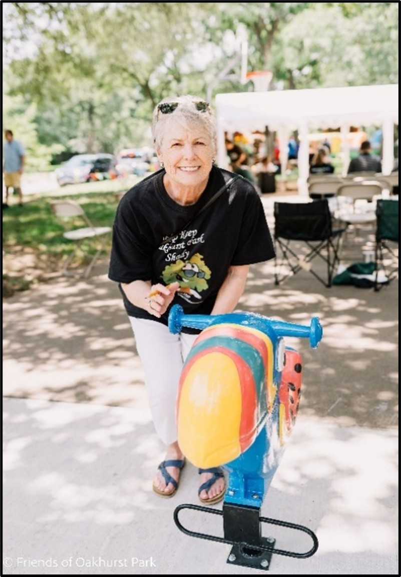 Woman standing near playground equipment
