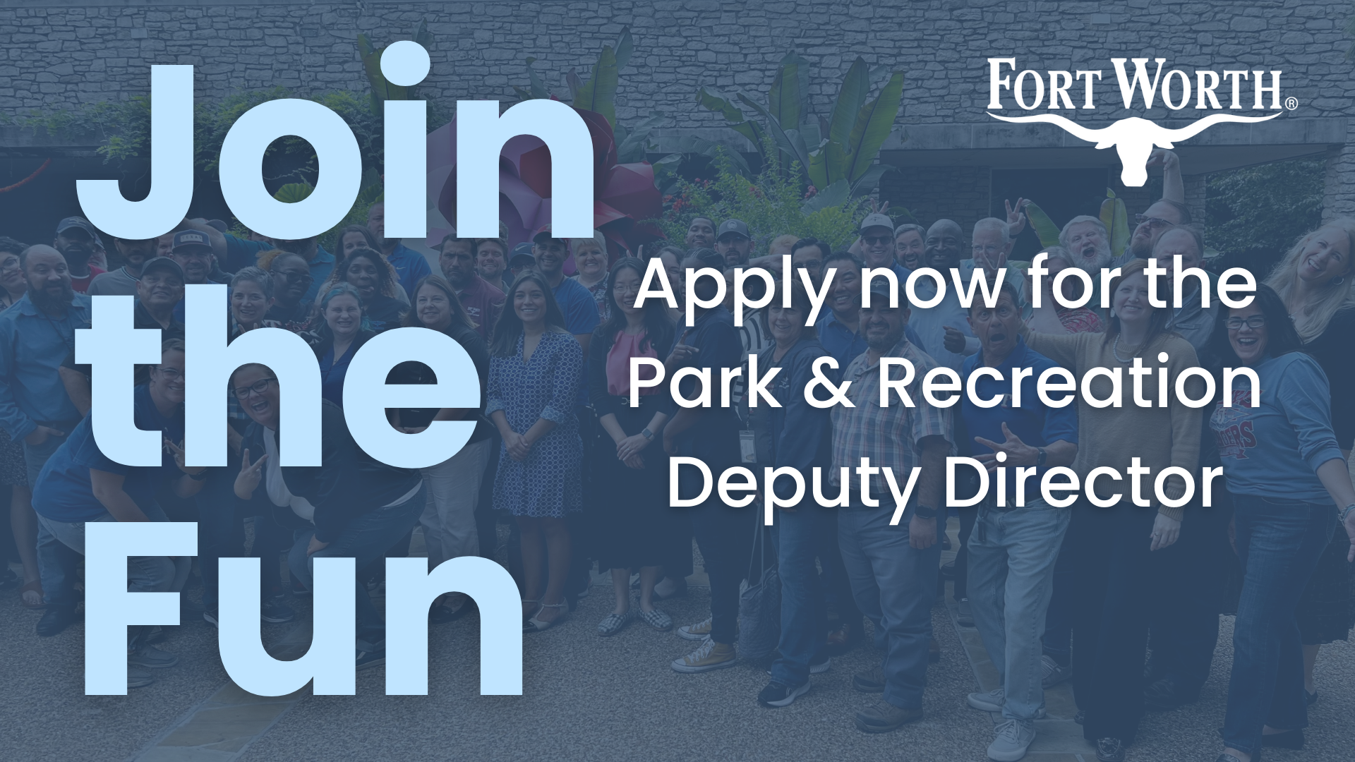 Join the fun.  Apply now for the park and recreation deputy director