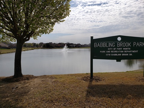 Babbling Brook Park Sign & Fountain