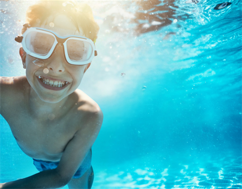 a boy underwater
