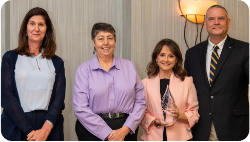 Fort Worth Water Employees accepting a Sustainable Water Utility Management Award