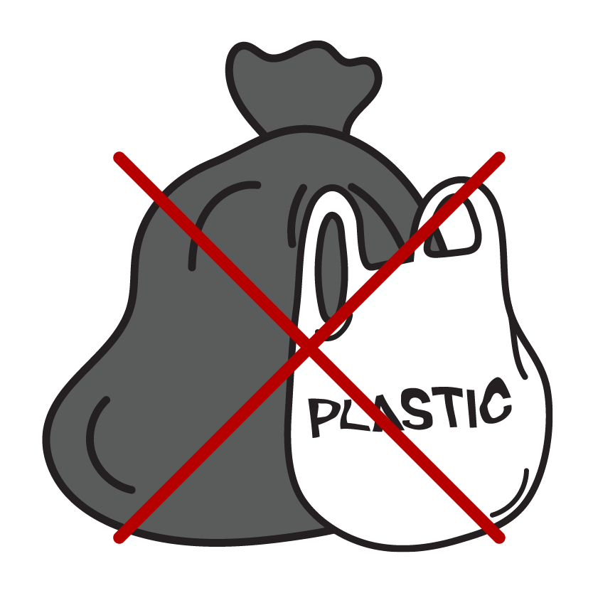 no plastic bags in the blue recycling cart