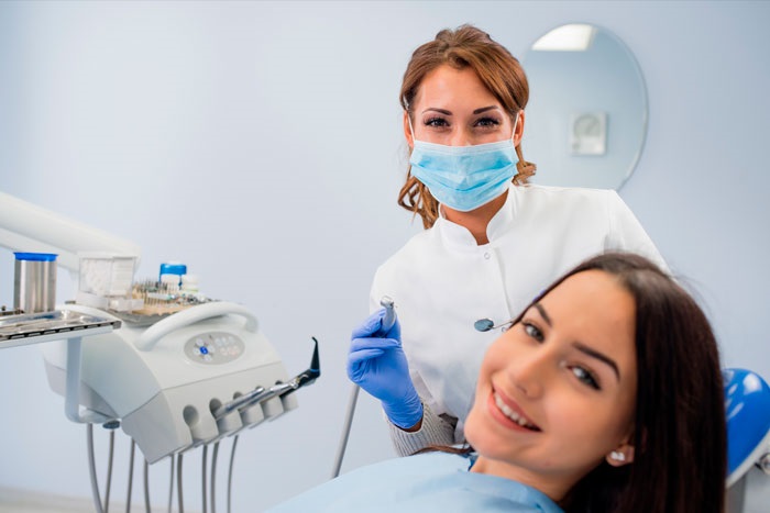 Patient in dental chair