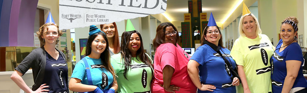 group of employees dressed and crayons