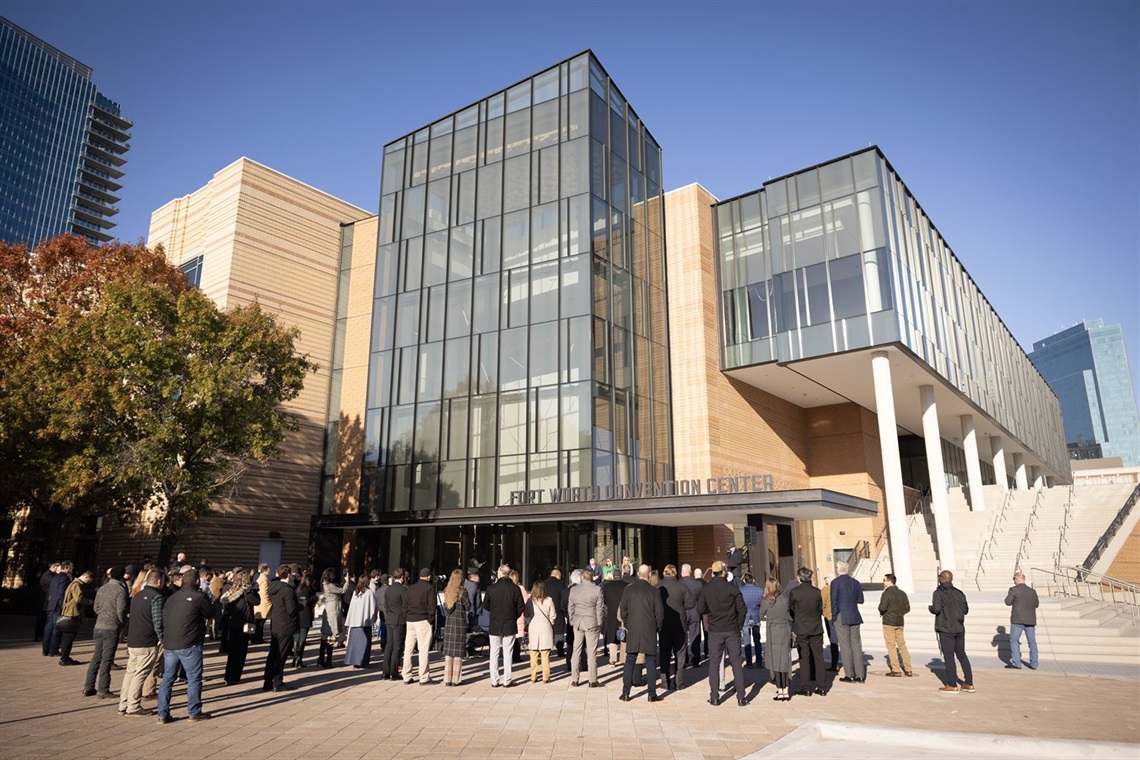 Crowd at convention center ribbon cutting