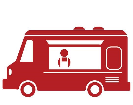 Mobile food vendor truck icon