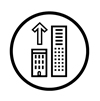 20th Century Urban Growth icon buildings showing growth