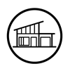 Post WWII Suburbanization icon with modern home