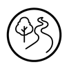 Waterways and Climate icon with tree and waterway
