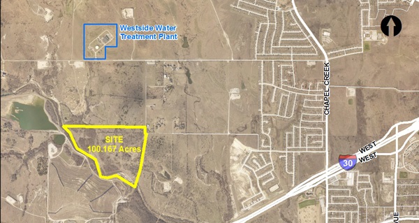 map showing location of the planned Mary's Creek Water Reclamation Facility in Fort Worth